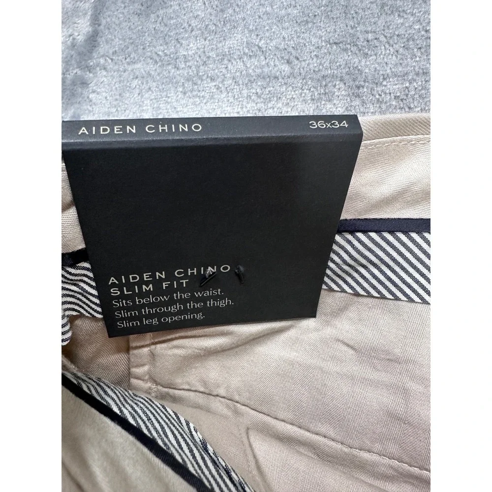 NWT Banana Republic Aiden Chino Slim Fit Pants Mens 36x34 Tan Khaki Cotton